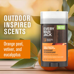 Every Man Jack back label showing ingredients list and transparency benefit