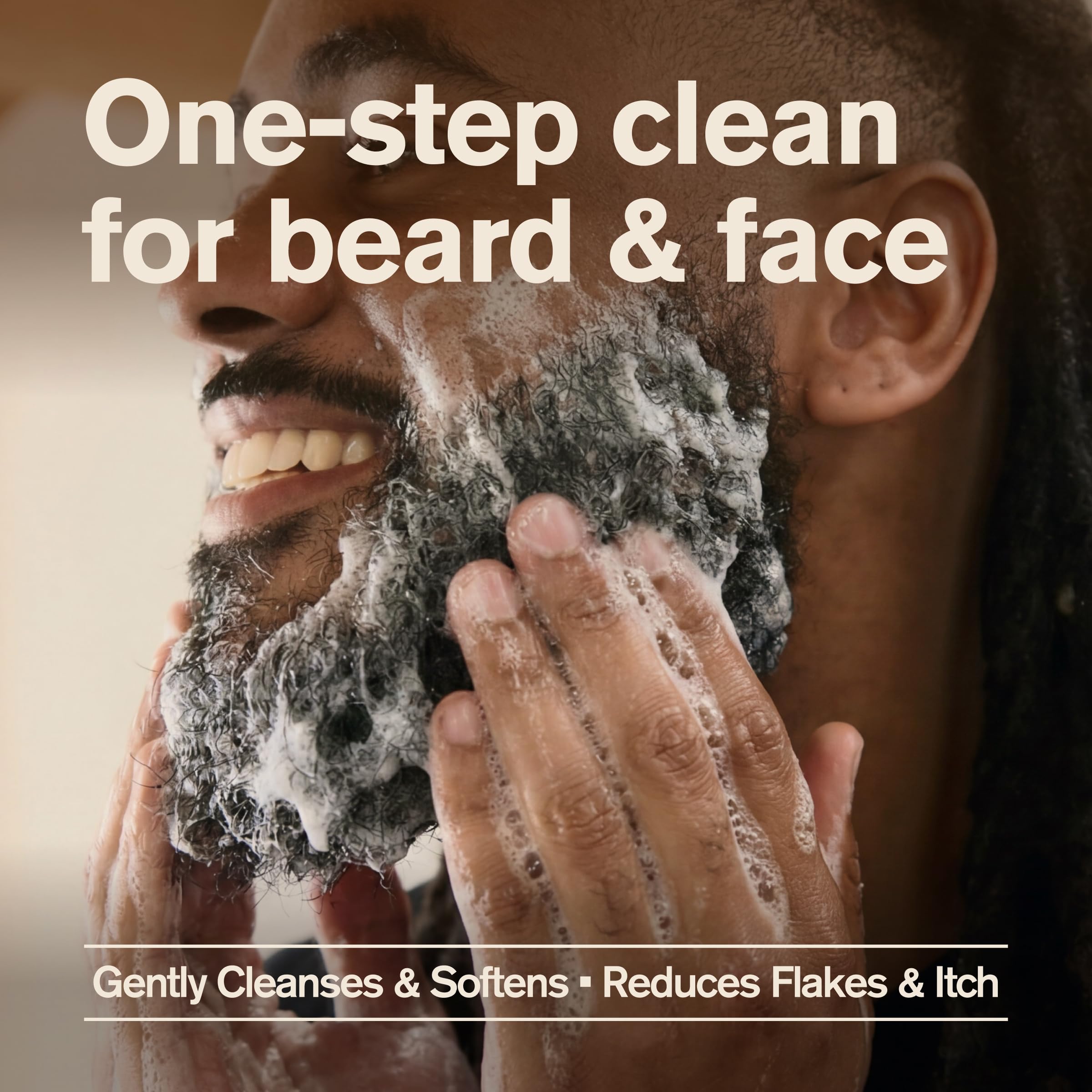 Every Man Jack lather on beard showing effective cleansing and softening benefit