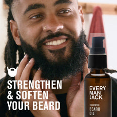 Every Man Jack dropper releasing a precise drop of lightweight beard oil for controlled application