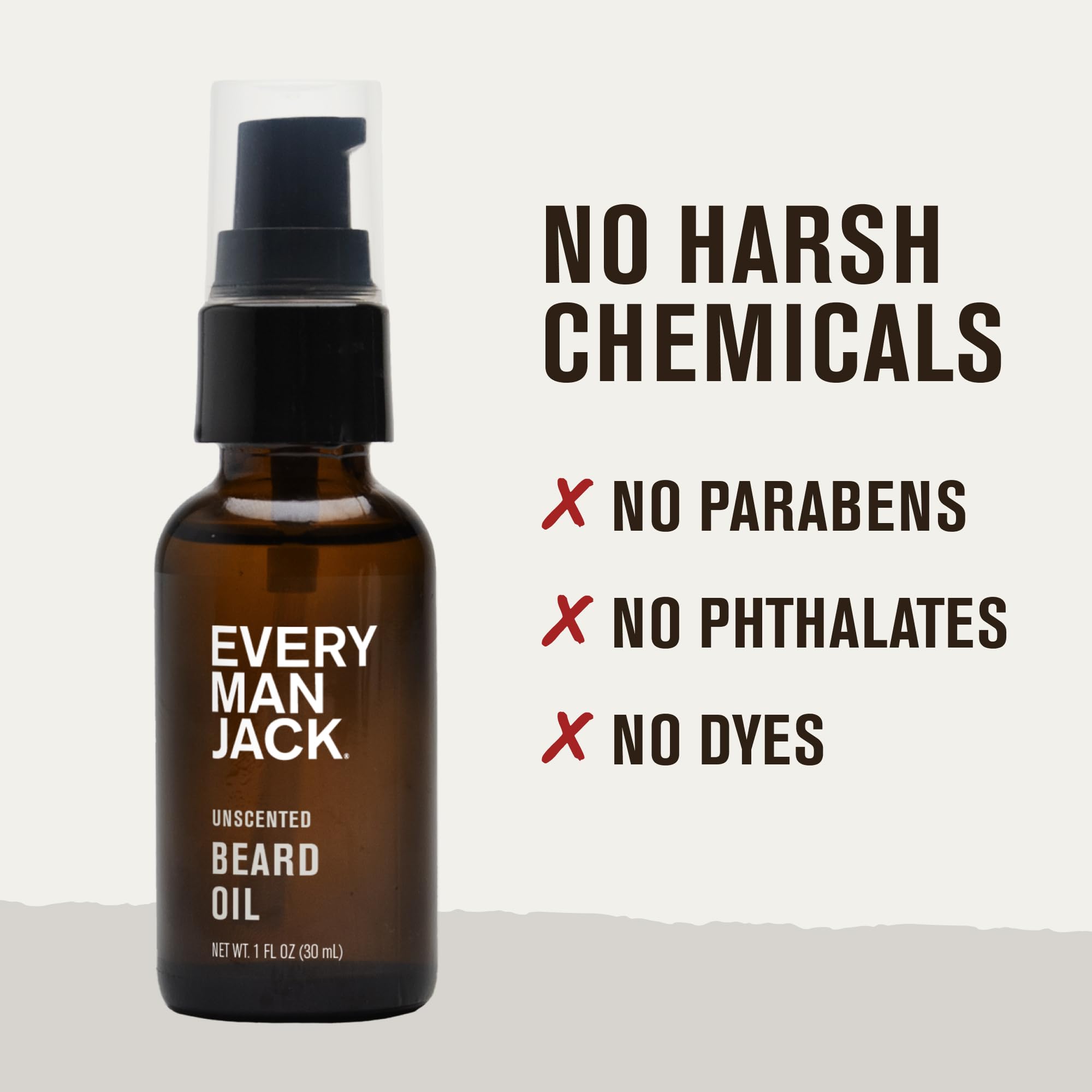 Every Man Jack ingredient label close-up highlighting naturally derived oils and vitamin E