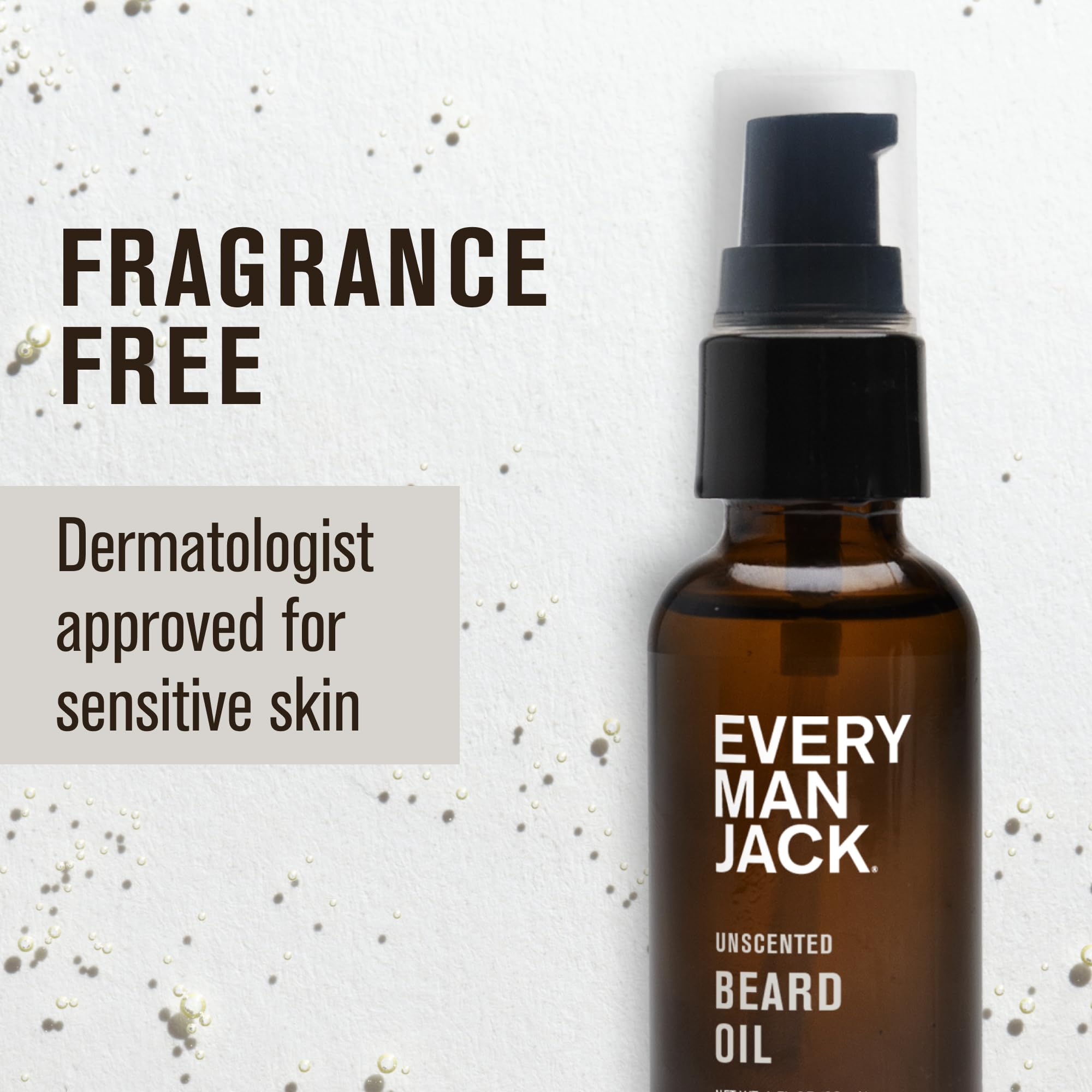 Every Man Jack beard oil texture on hand demonstrating fast absorption benefit