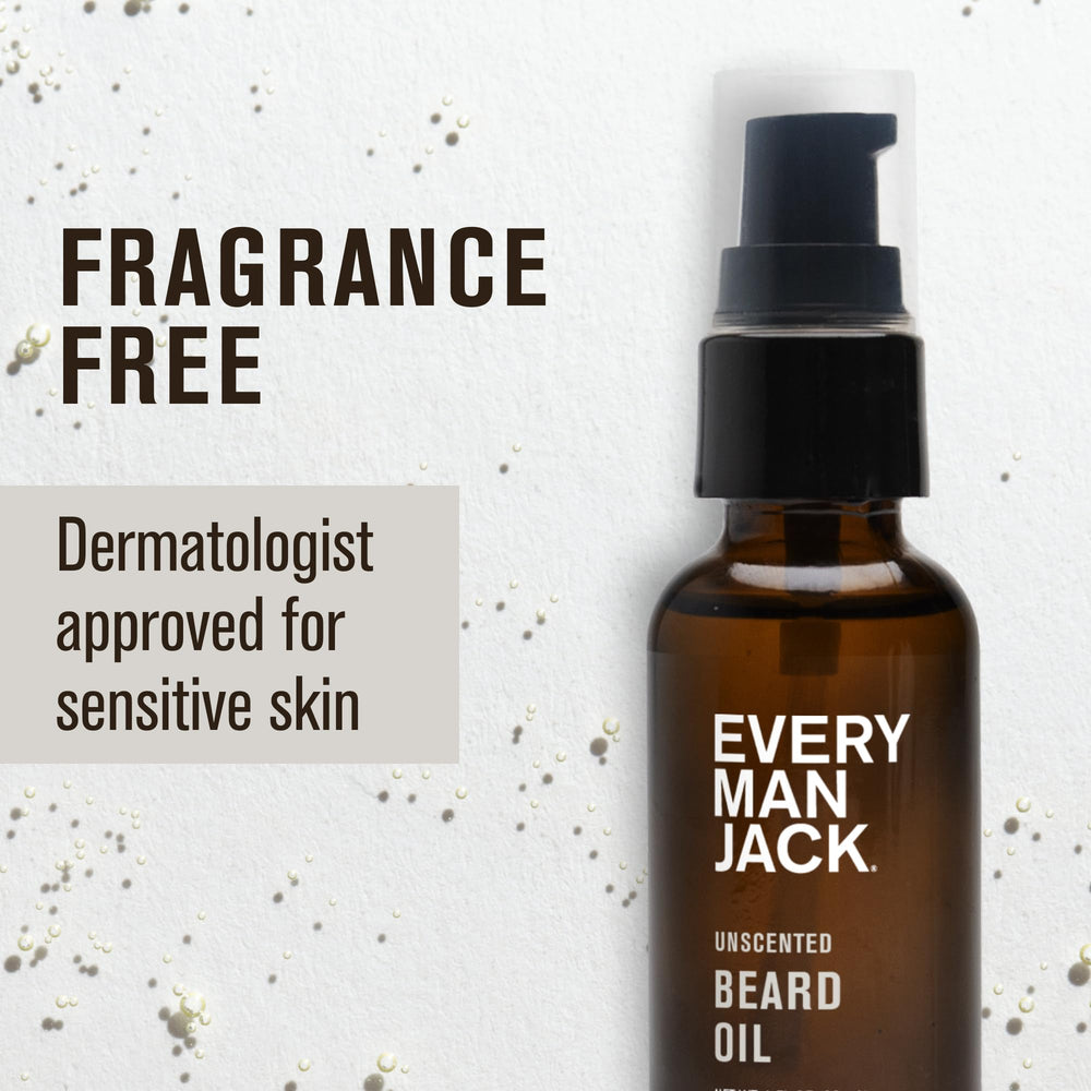 Every Man Jack beard oil texture on hand demonstrating fast absorption benefit
