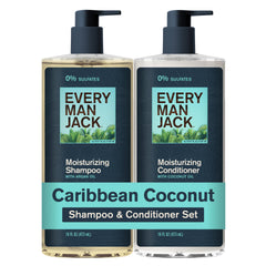 Every Man Jack front packaging showing two bottles and coconut scent benefit