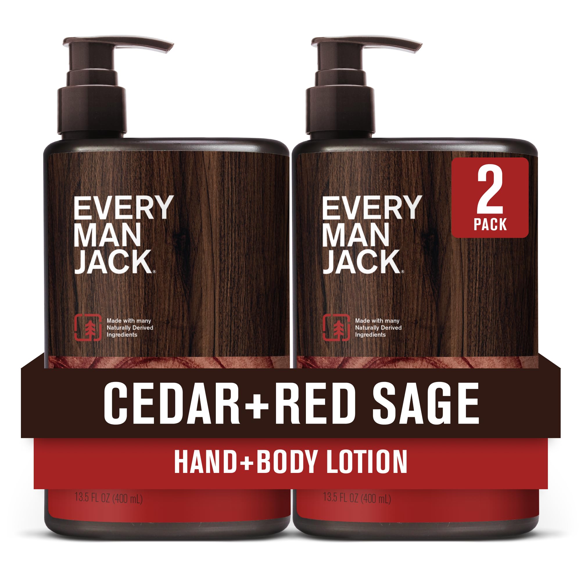 Every Man Jack front packaging showing cedar red sage scent and benefits