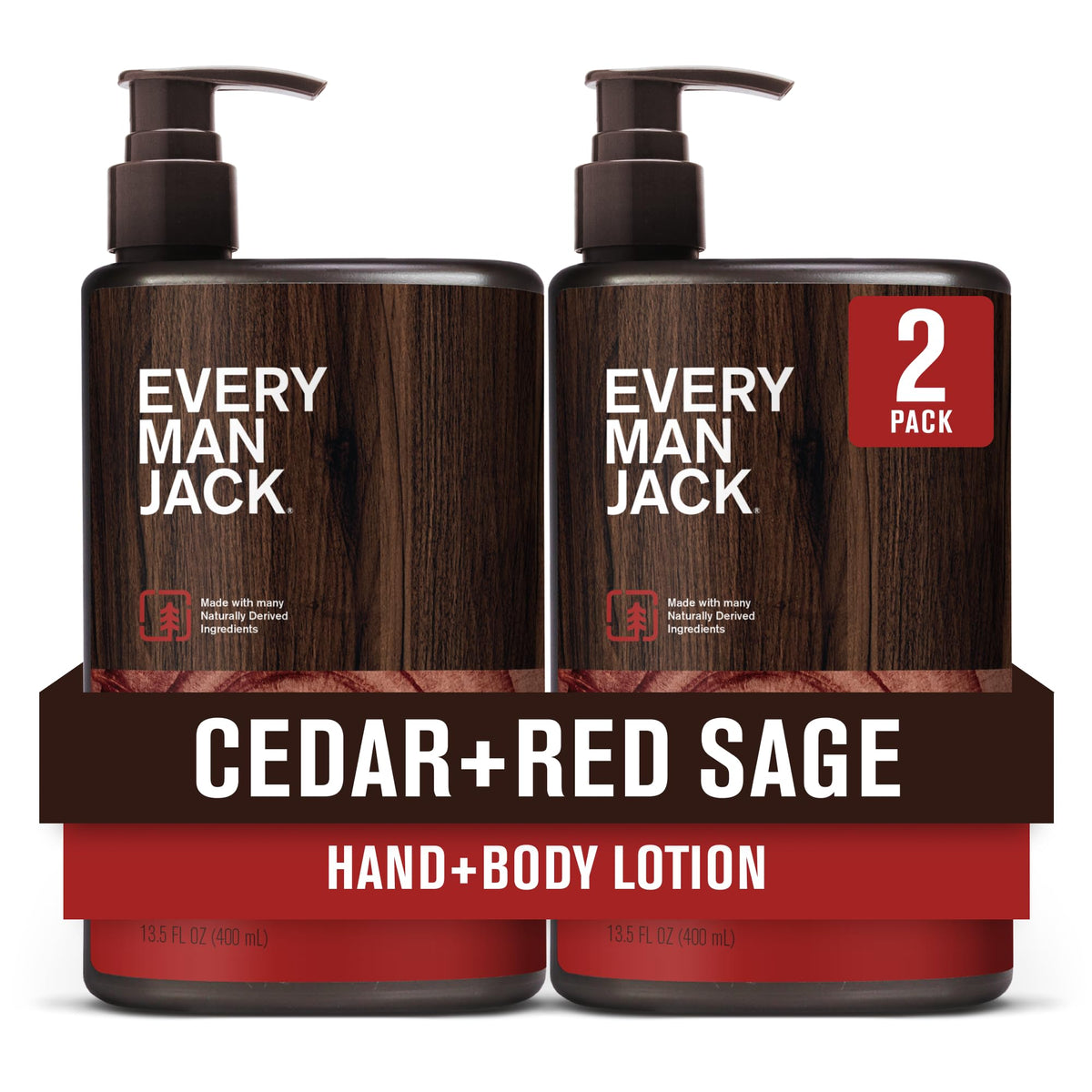 Every Man Jack front packaging showing cedar red sage scent and benefits