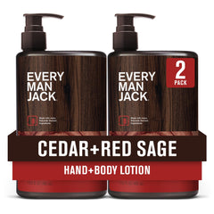 Every Man Jack front packaging showing cedar red sage scent and benefits