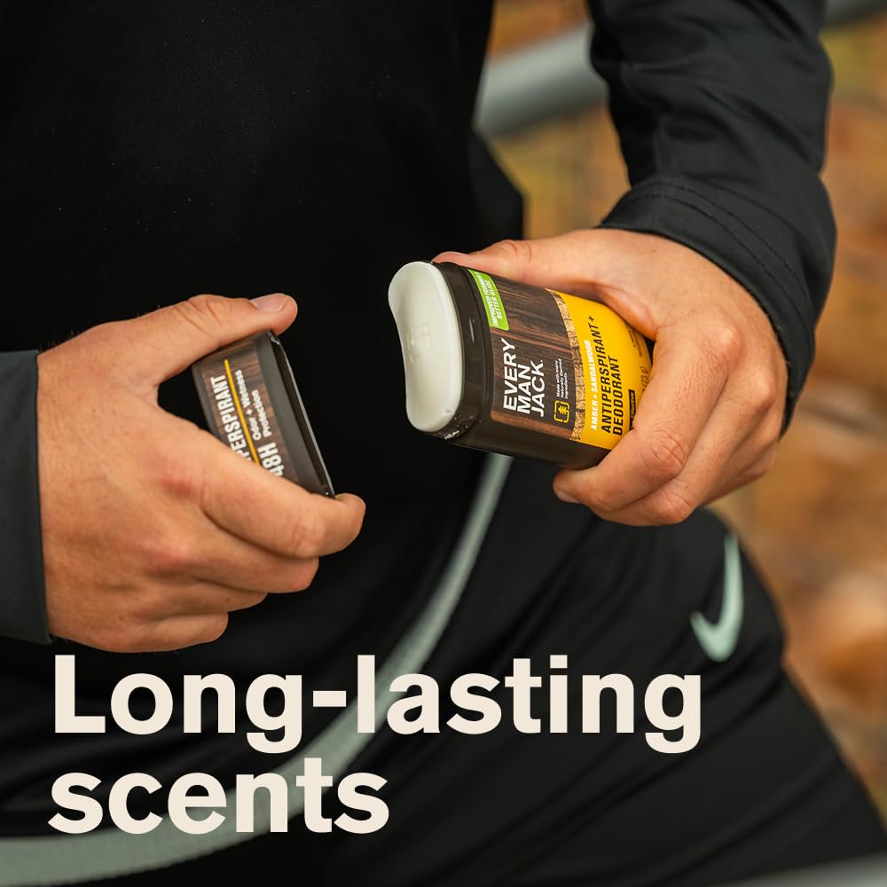 Every Man Jack lifestyle shot outdoors implying long-lasting protection during activity