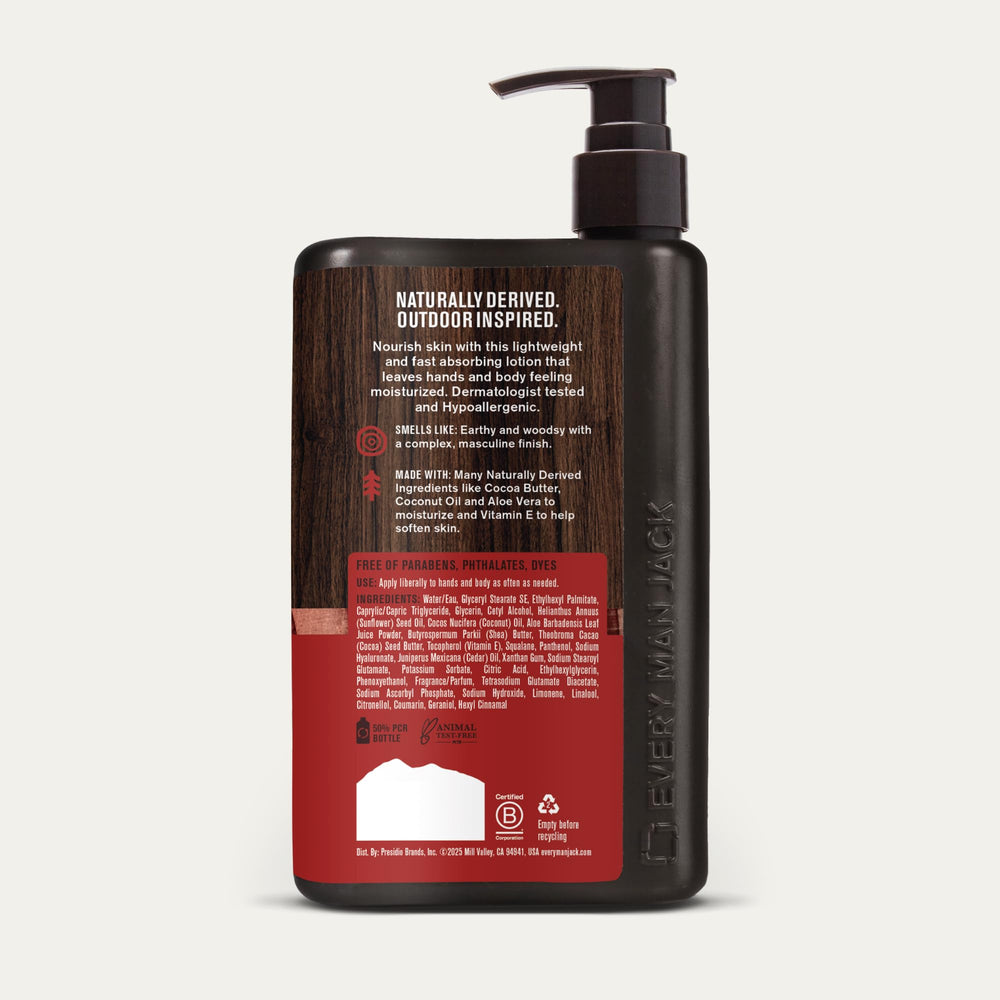Every Man Jack cedar and red sage still life showing woody herbal fragrance