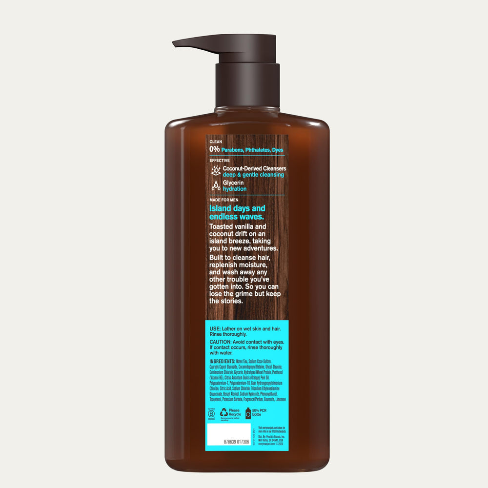 Every Man Jack on bathroom shelf among toiletries for everyday grooming