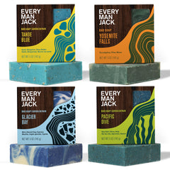Every Man Jack front packaging showing four cold plunge bars and variety benefits