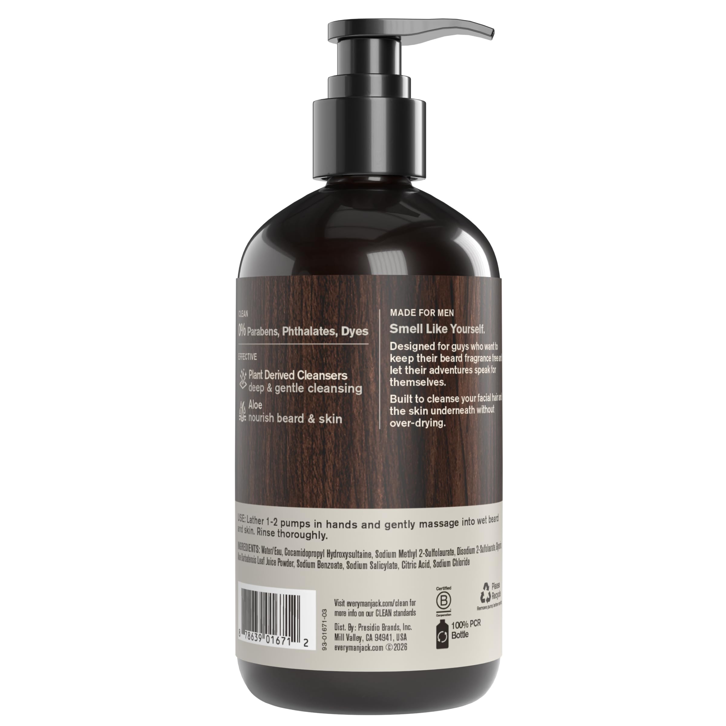 Aloe vera and glycerin near Every Man Jack bottle illustrating soothing hydration benefits