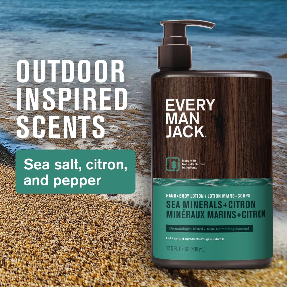 every man jack lotion texture on hand demonstrating fast absorption benefit