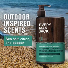 every man jack lotion texture on hand demonstrating fast absorption benefit