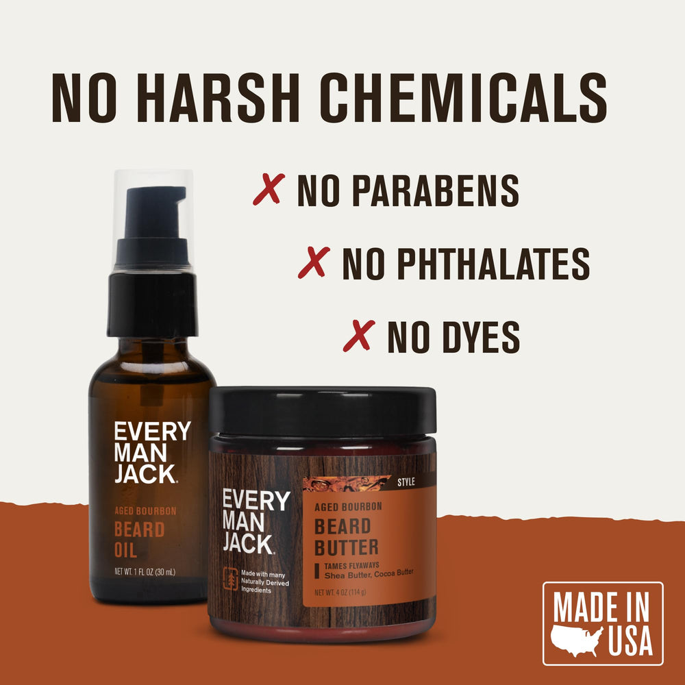 Every Man Jack oil absorbing into beard hair to soften and nourish