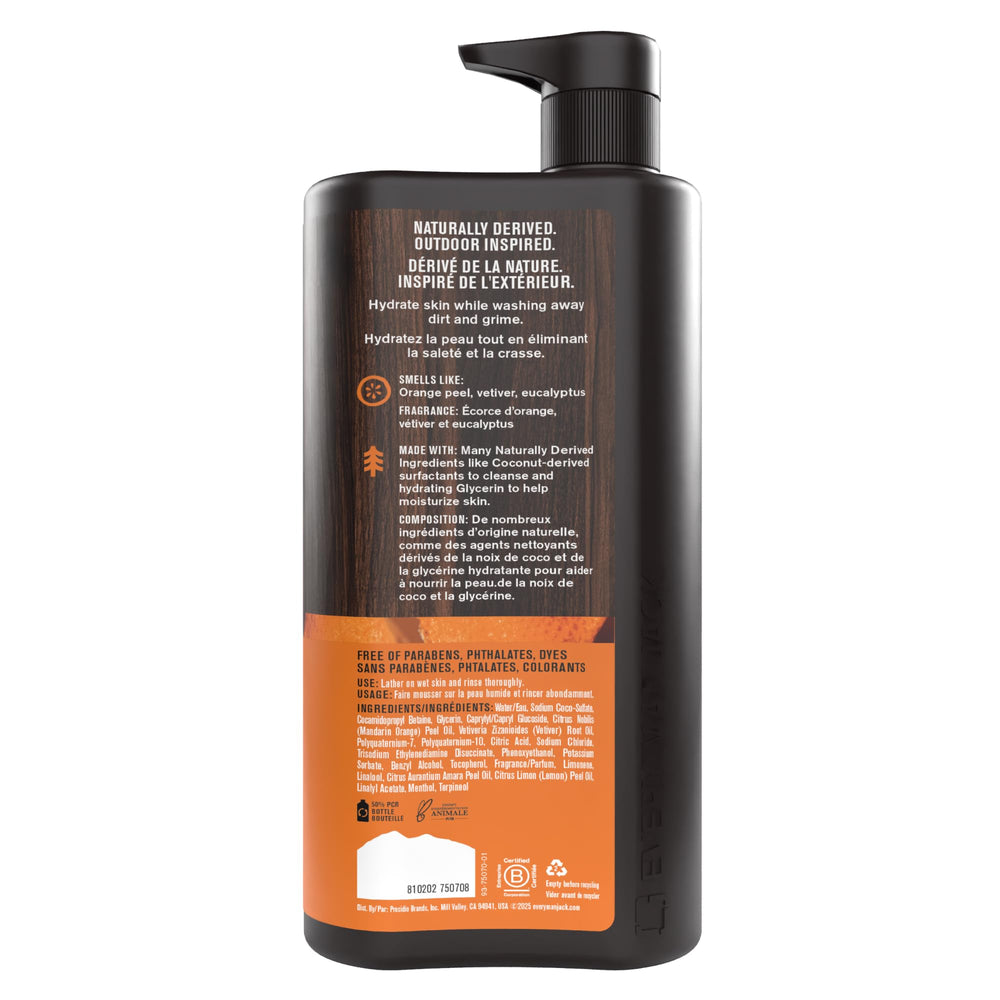 Every Man Jack recycling symbol and clean formula for eco-friendly benefit