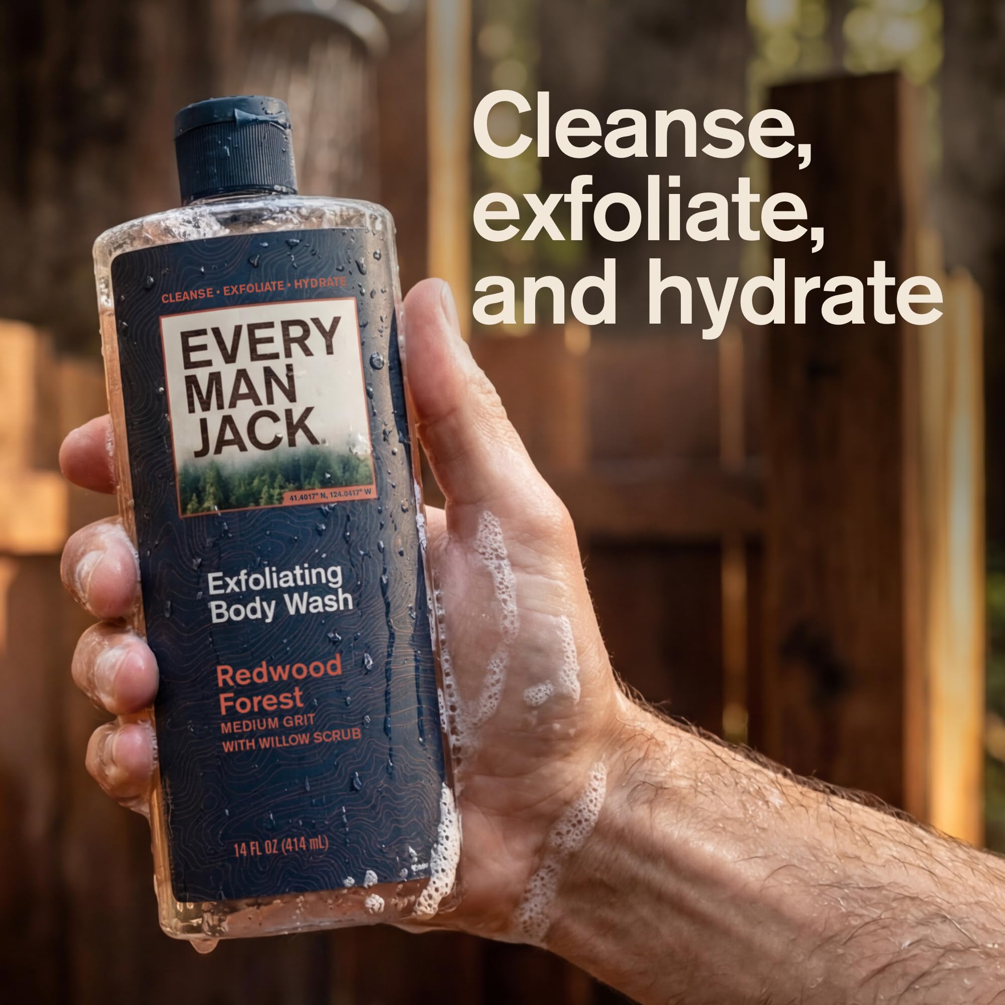 Every Man Jack lathered foam texture illustrating rich cleansing action