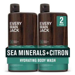 Every Man Jack front packaging showing Sea Minerals Citron scent for refreshing showers