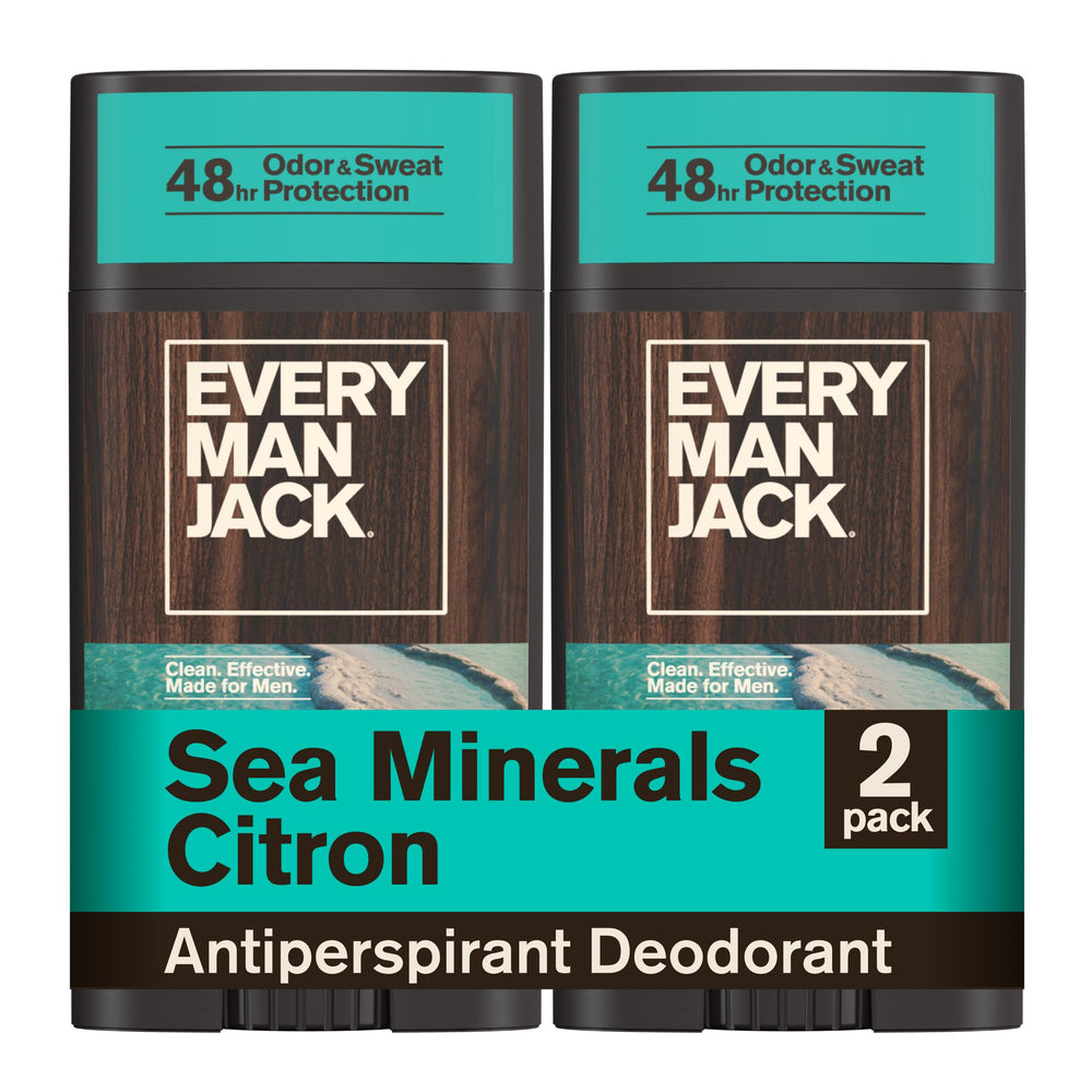 Every Man Jack stick front view showing clean packaging and product benefit