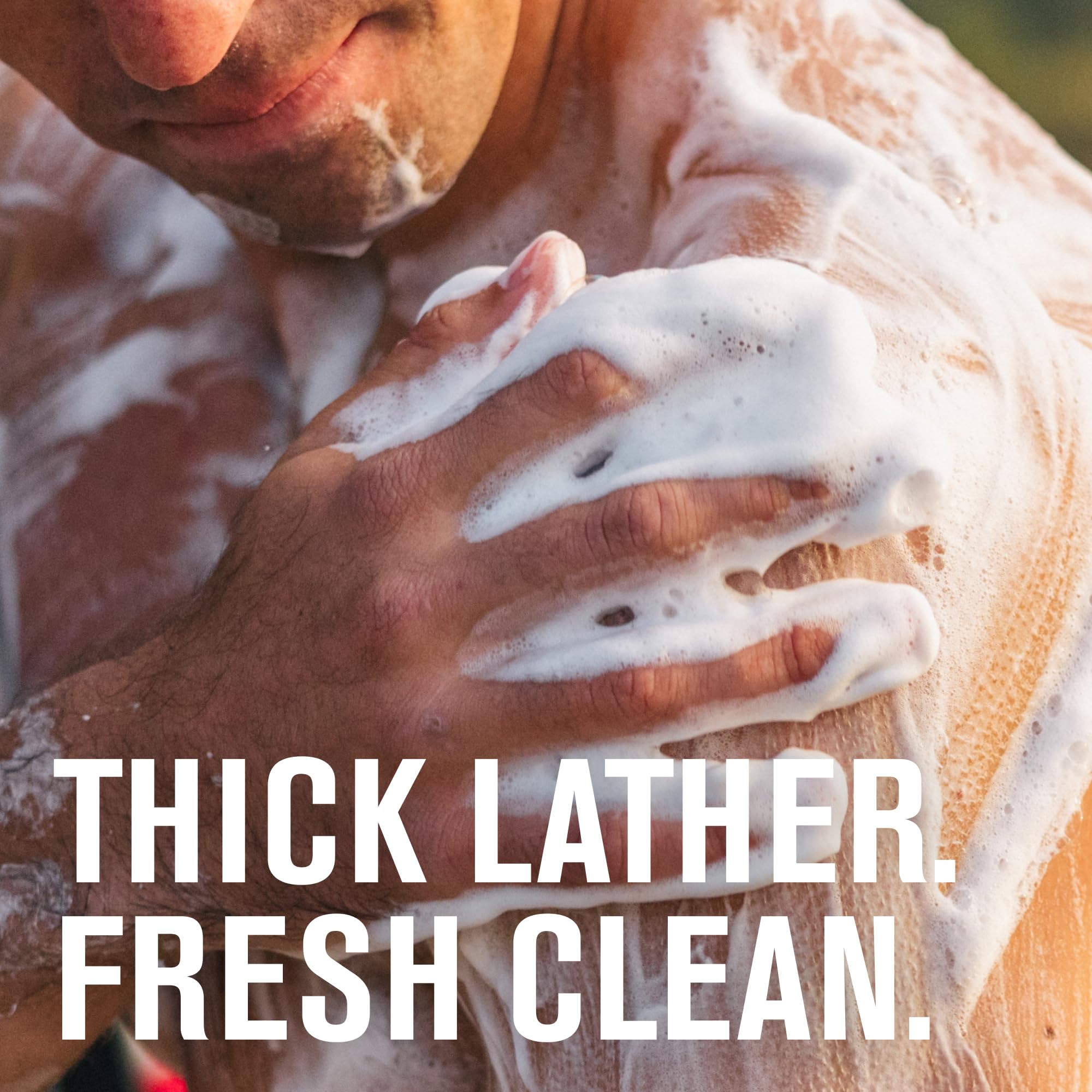 Every Man Jack Winter Pine lather texture on skin demonstrating clean, hydrating foam