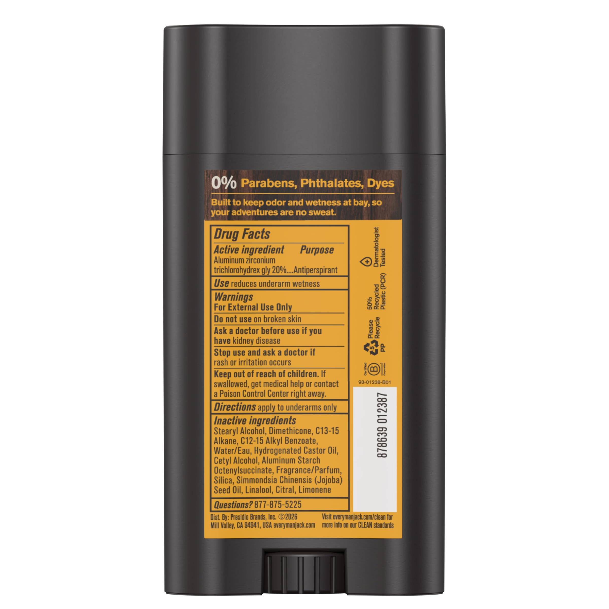 Every Man Jack applying underarm demonstrating application method and fast-drying protection benefit