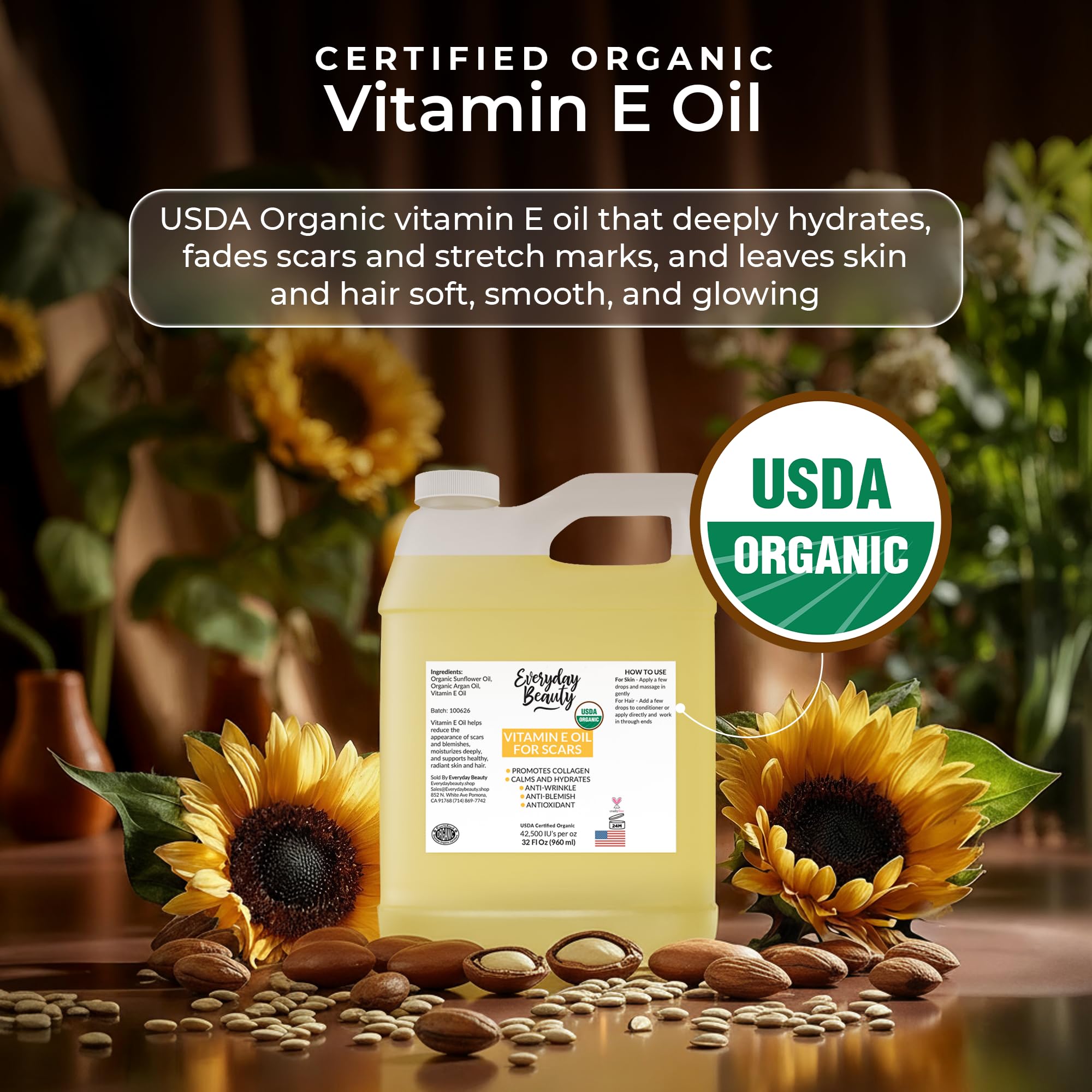 Everyday Beauty oil texture close-up illustrating lightweight absorption benefit