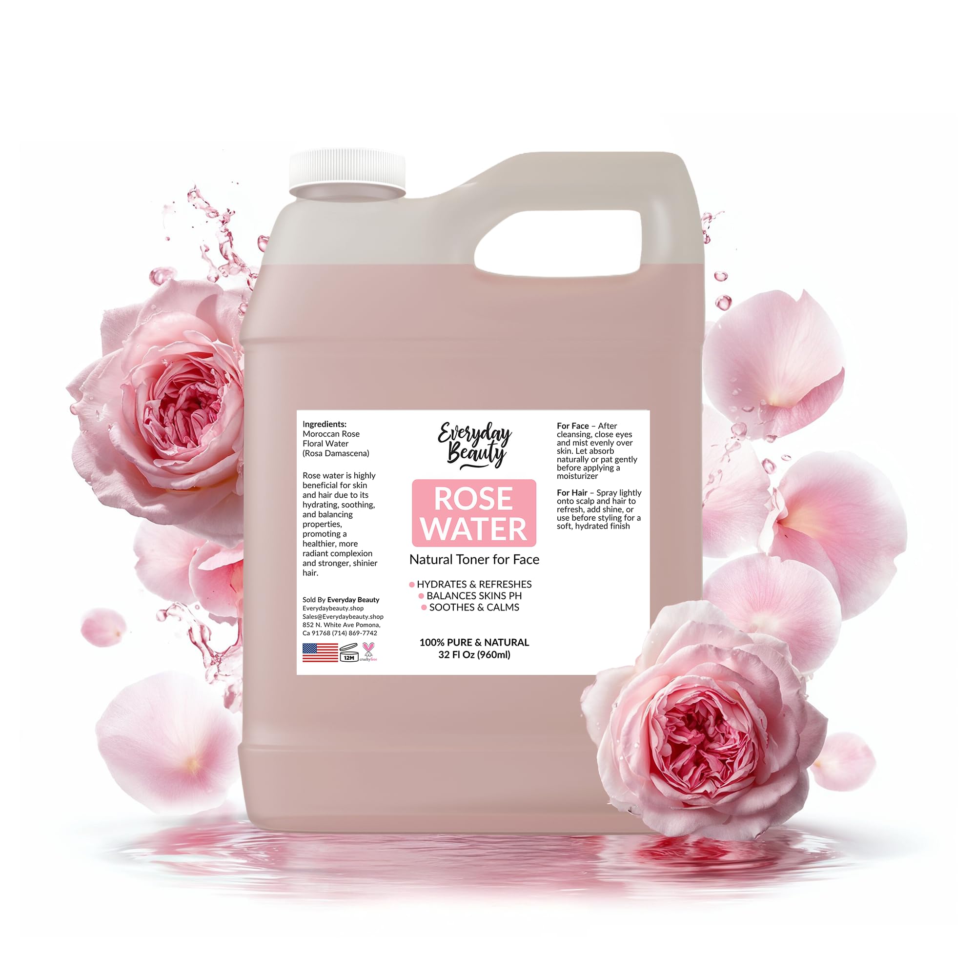 Everyday Beauty front bottle shot showing 32oz size and clean packaging benefit