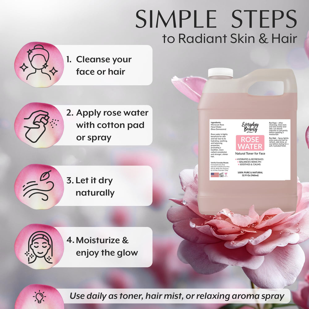 Everyday Beauty bottle on vanity in bathroom showing calming routine benefit