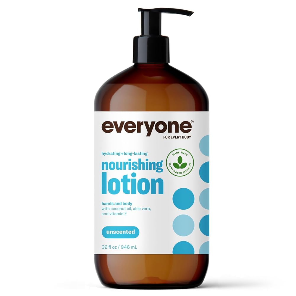 Everyone front view 32oz bottle showing label and pump benefit easy dispensing