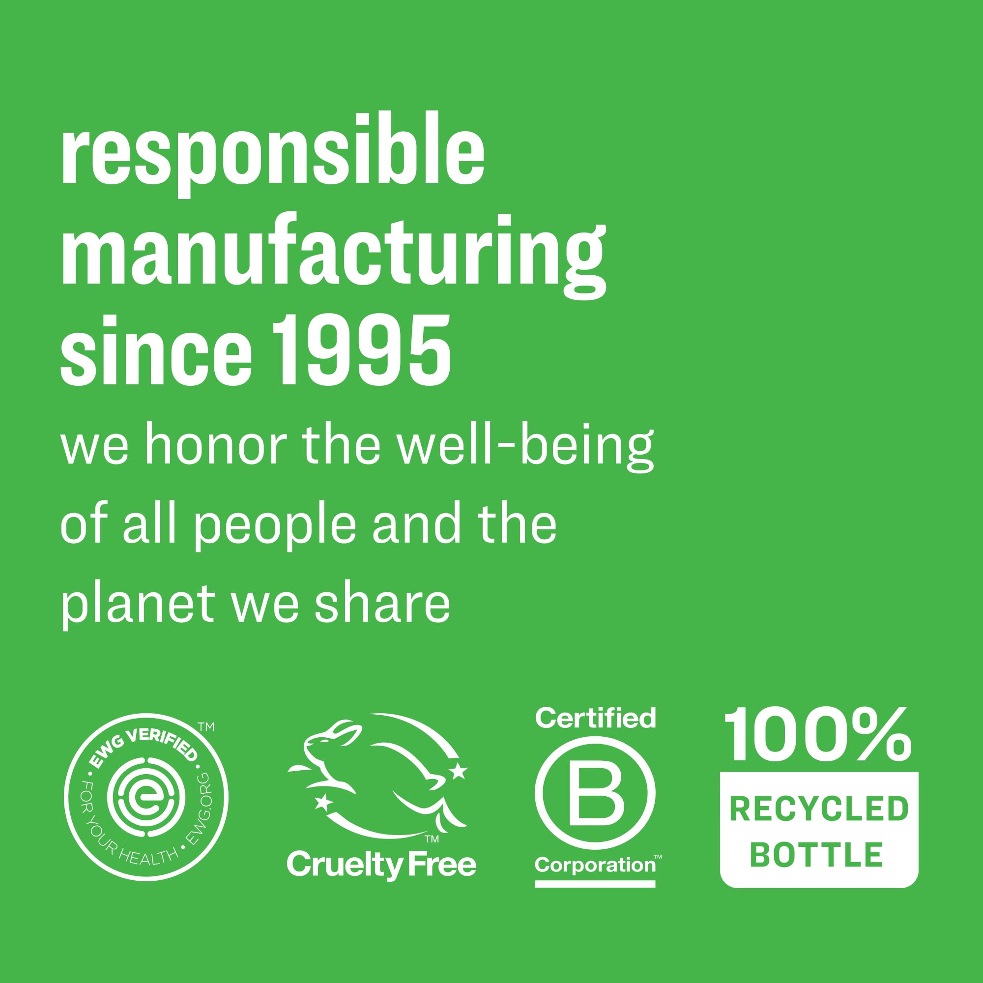 everyone bottle marked 100% recycled plastic promoting reduced waste