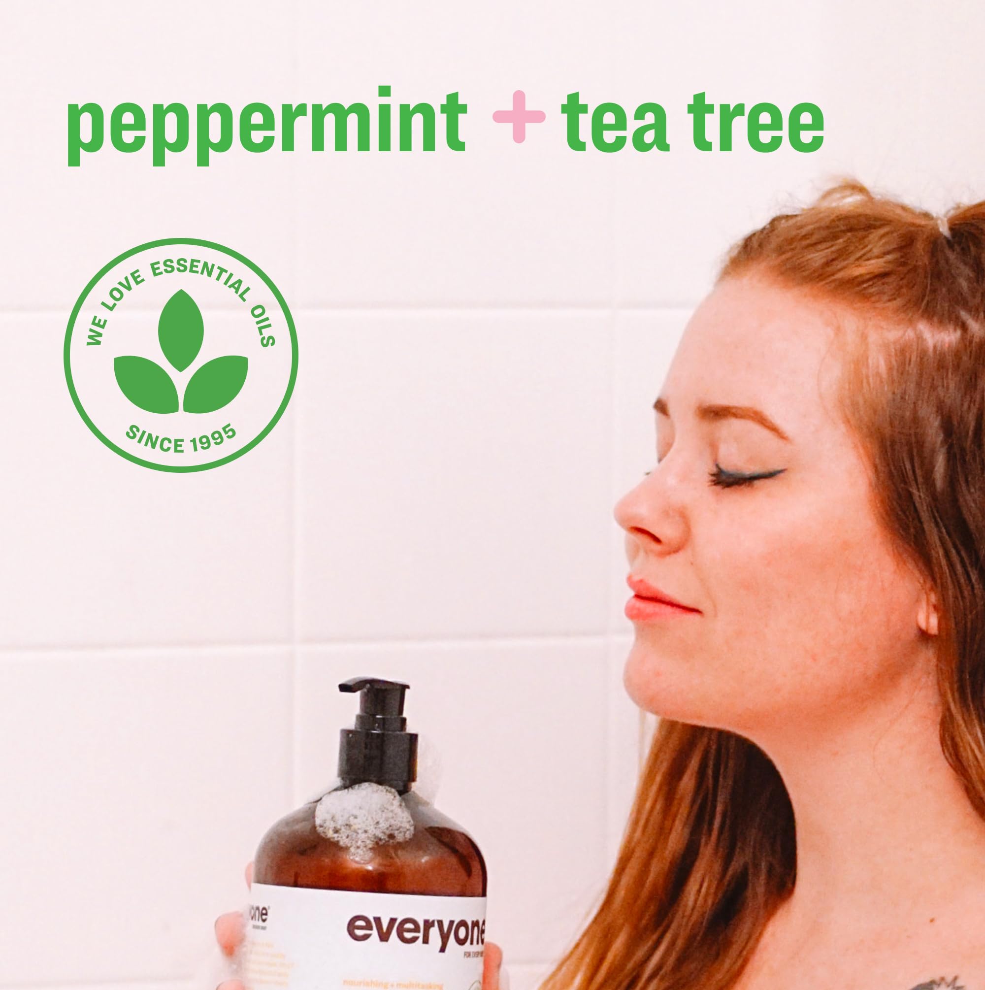 everyone applying 3in1 soap to hair in shower for convenient cleansing