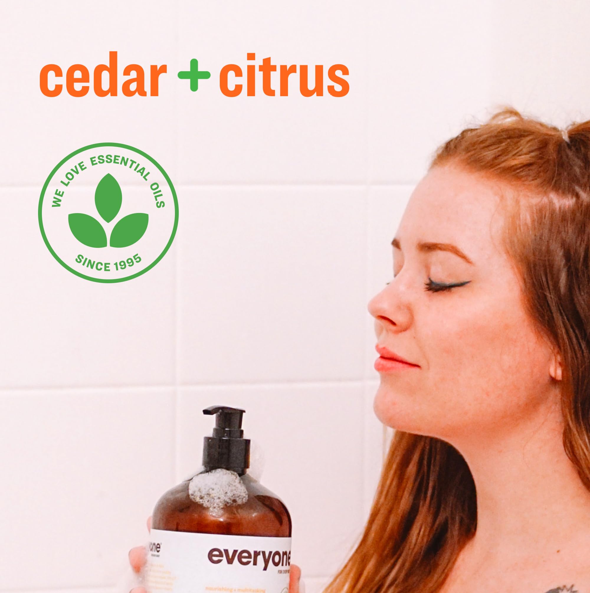 everyone cedar citrus in shower use demonstrating multiuse convenience