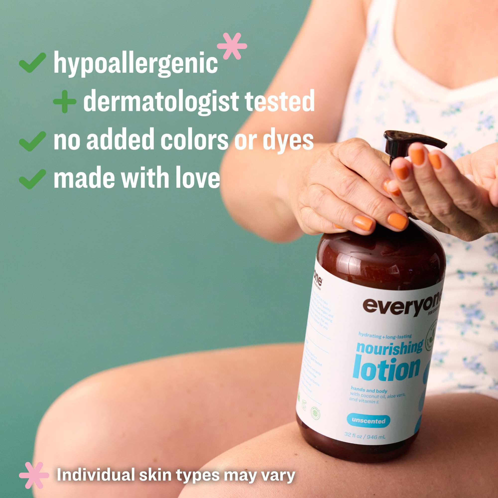 Everyone spreading lotion on elbow and shoulder for targeted dry spot relief
