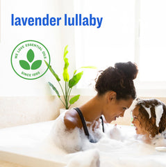 everyone for every body child in bathtub using product for body, hair, and bubbles