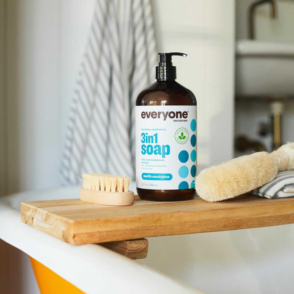 everyone for every body soap in bathroom setting, suggesting refreshing scent and lifestyle fit