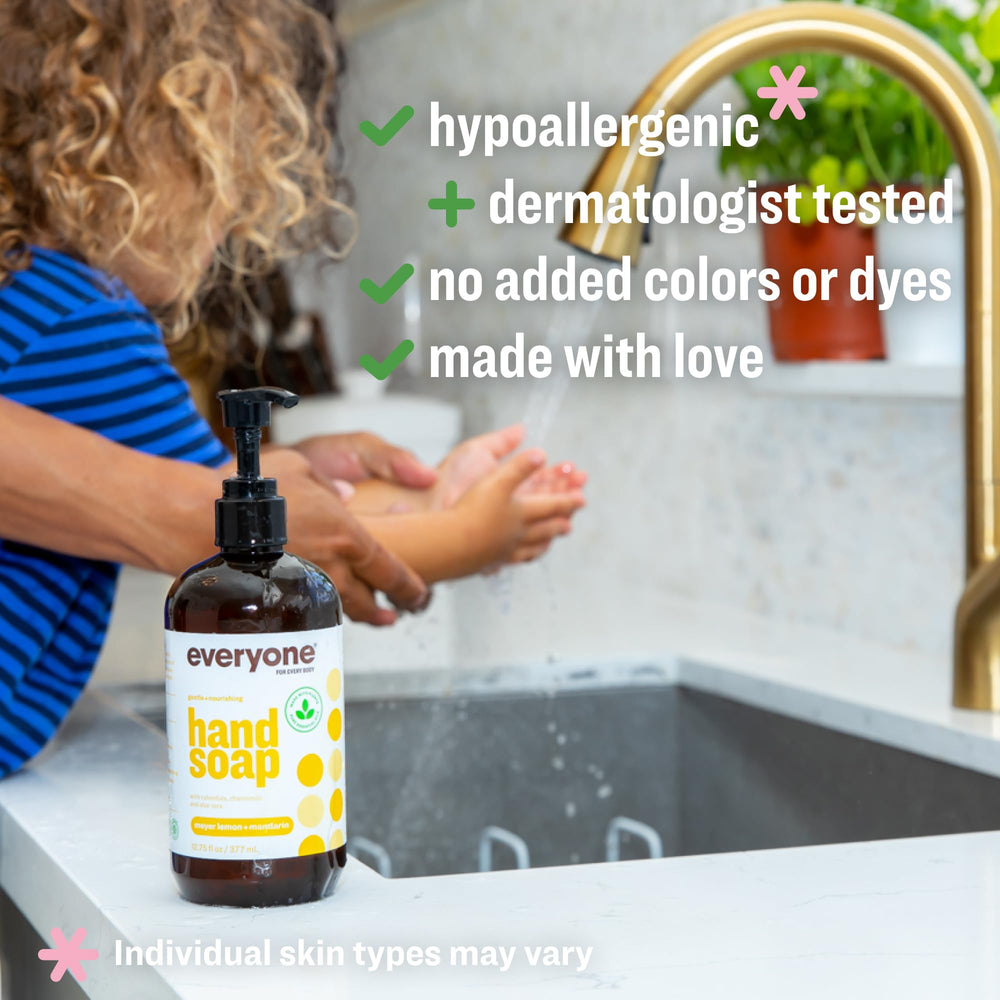 everyone foam on hands showing lather and mild moisturizing benefit