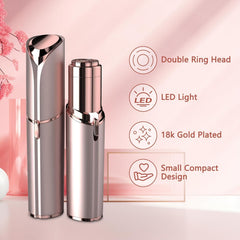 EVIEY close-up of gold-plated blade highlighting precise, gentle cutting benefit