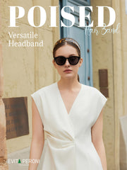 EVITA PERONI model wearing the headband demonstrating versatile styling for everyday elegance