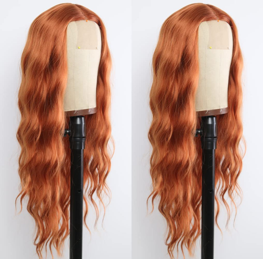 EVLYNN back view showing 24-inch length and flowing waves for full coverage