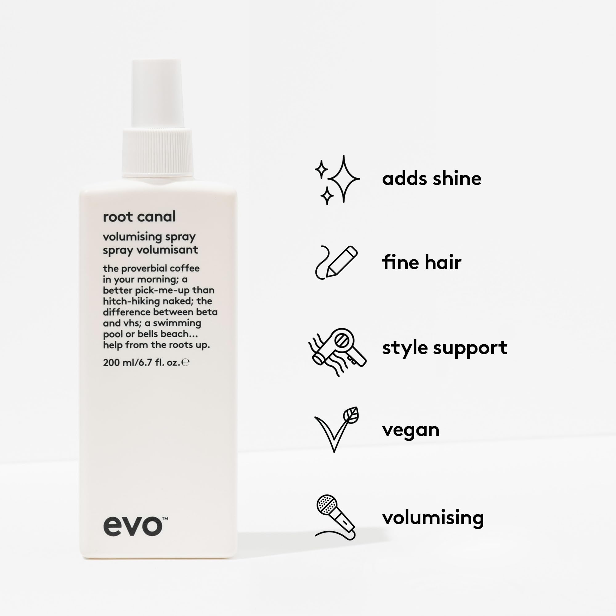 EVO Root Canal texture shown on damp hair adding body and separation