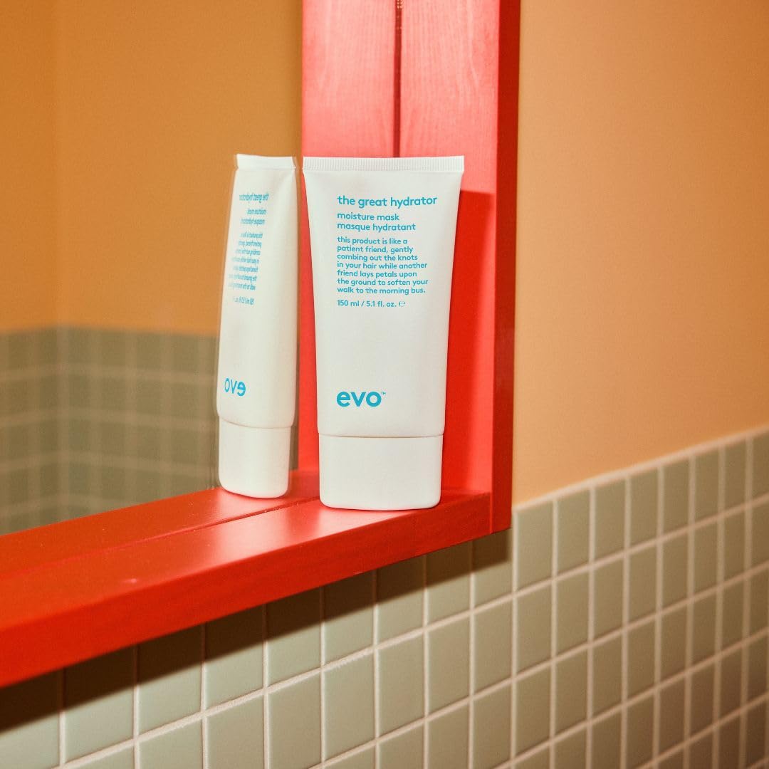 EVO jar on bathroom shelf in lifestyle setting, suggests routine-ready hydration