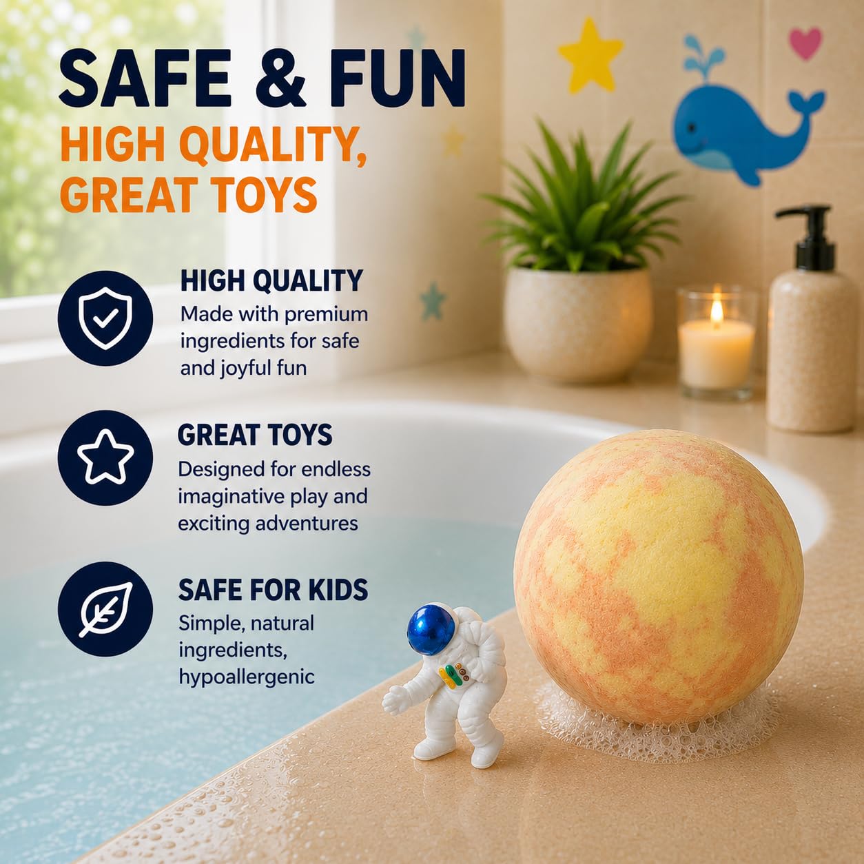 EvolutionUSA open bath bomb revealing hidden space toy for surprise play