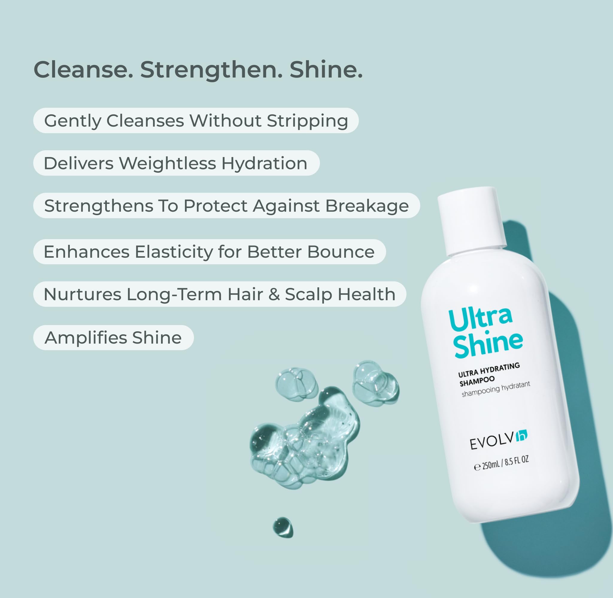 EVOLVh lathering suds in hand demonstrating gentle cleansing action