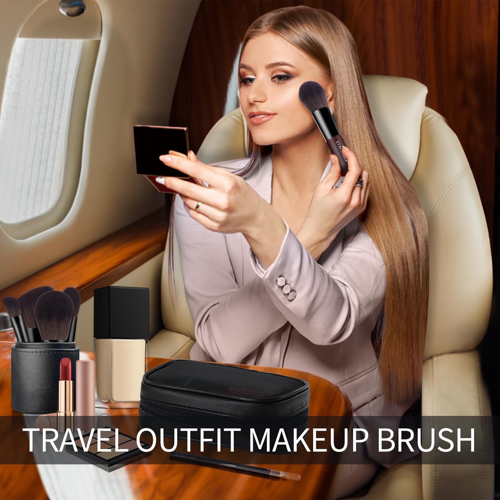 EVRCHGIEA brush applying foundation illustrating smooth, even coverage