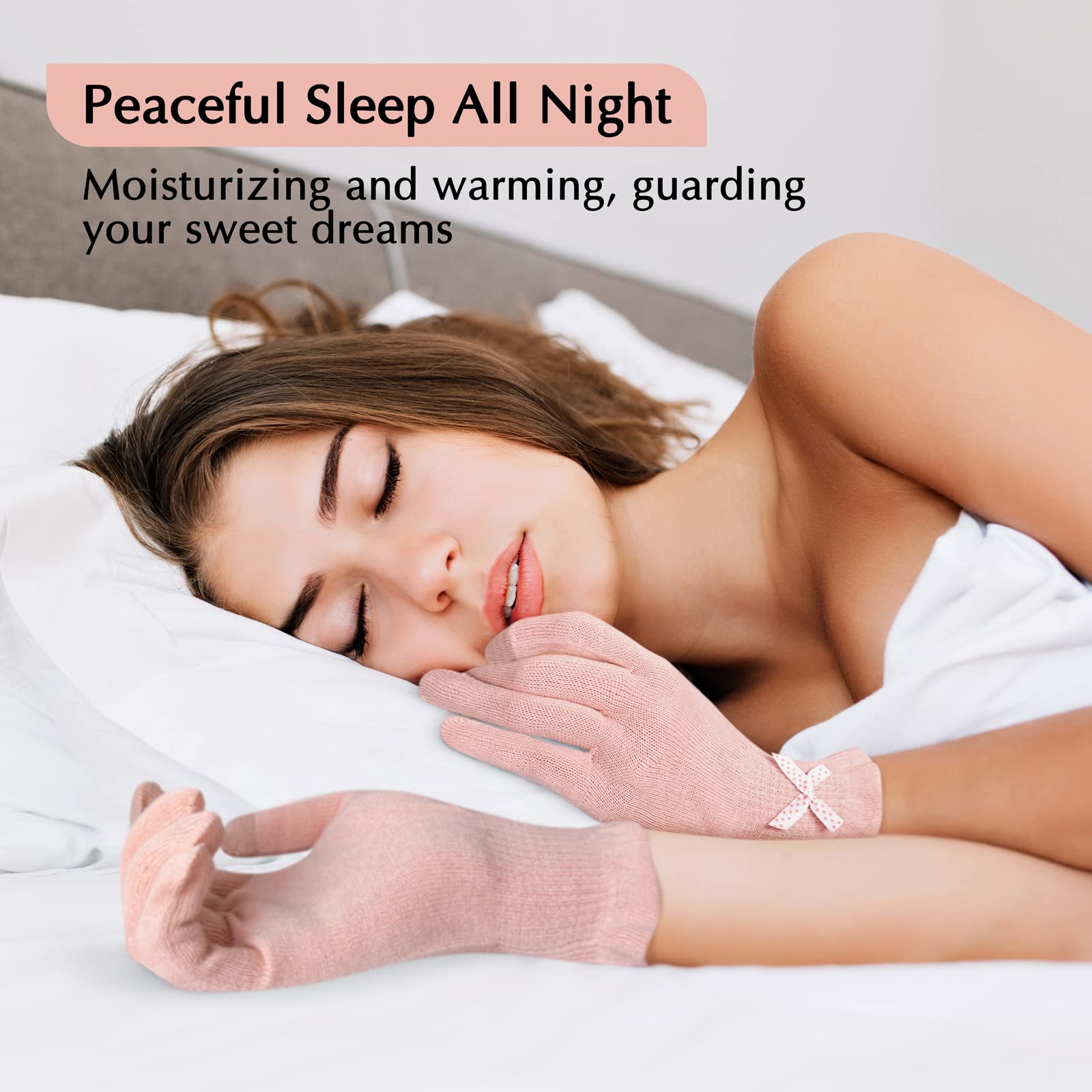 Evridwear gloves on bedside table showing comfortable night therapy benefit