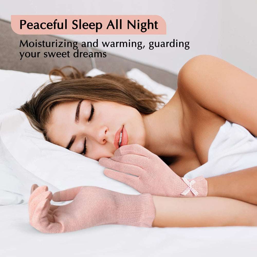 Evridwear gloves on bedside table showing comfortable night therapy benefit
