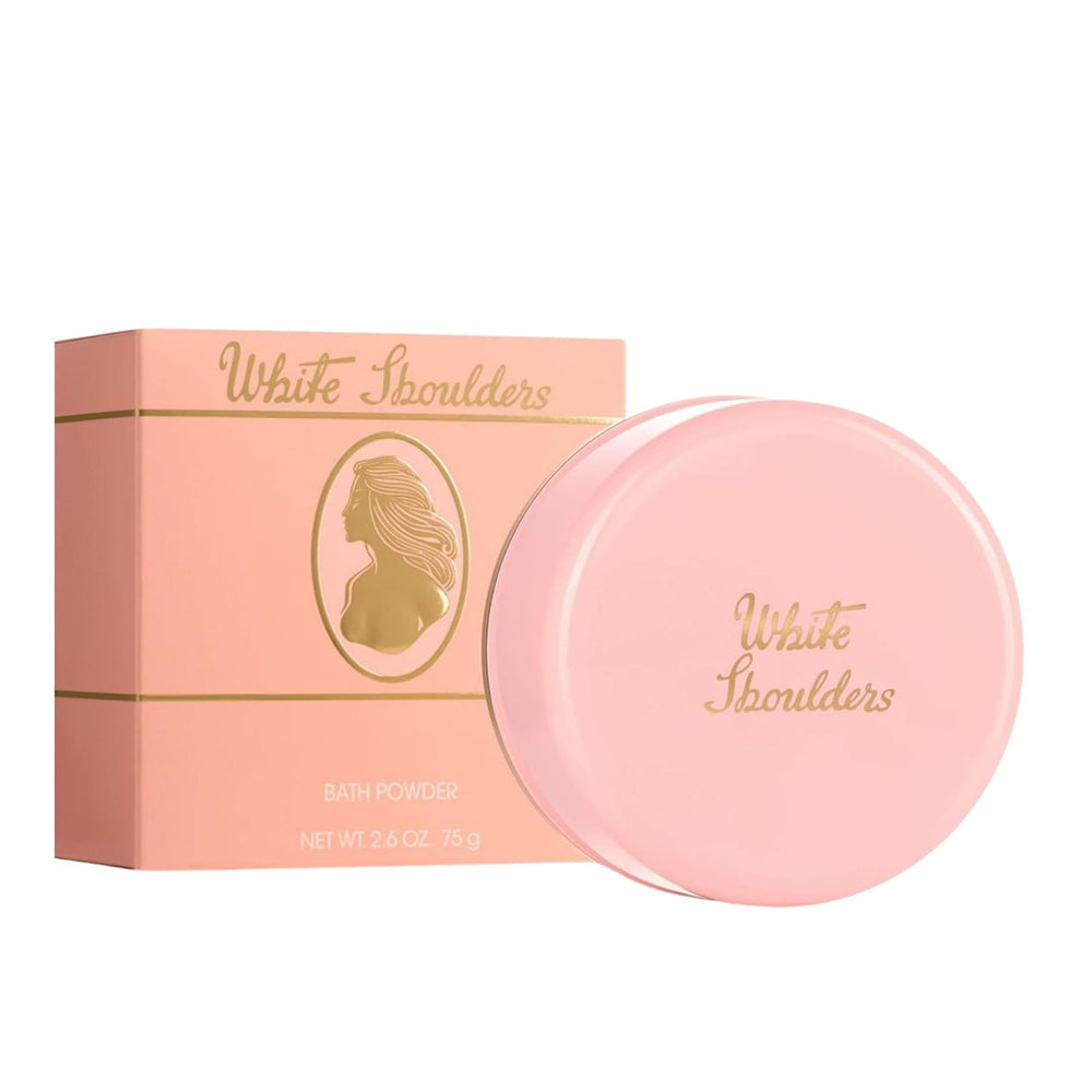 Evyan White Shoulders front packaging showing classic label and compact size benefit