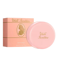 Evyan White Shoulders front packaging showing classic label and compact size benefit