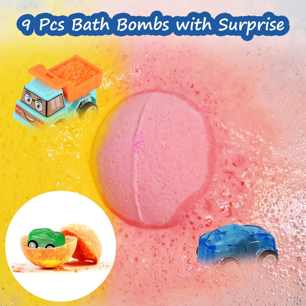Excalla close-up of bath bomb texture highlighting handmade fizz and skin-softening benefit