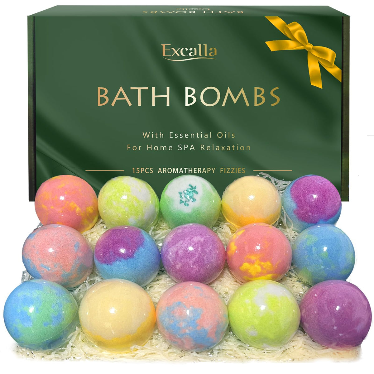 Excalla front packaging showing gift-ready box and variety benefits relaxation