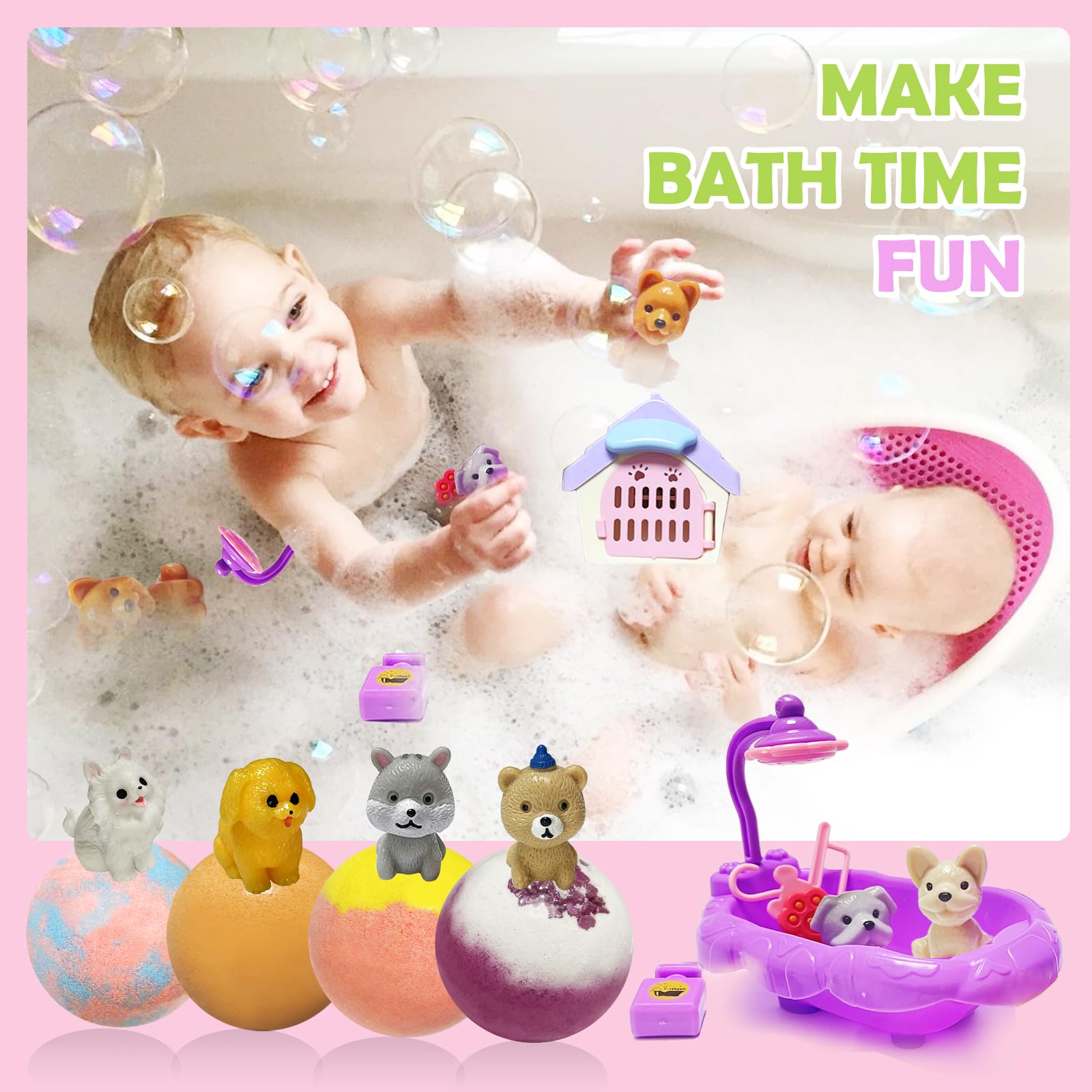 Excalla reveal of small puppy toy in hand showcasing surprise element and imaginative play